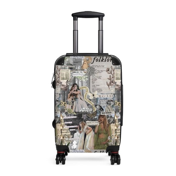 Swiftie Folklore Suitcase - Folklore Album Swift Lover Airplane Compact Carry On - Picture 2 of 9